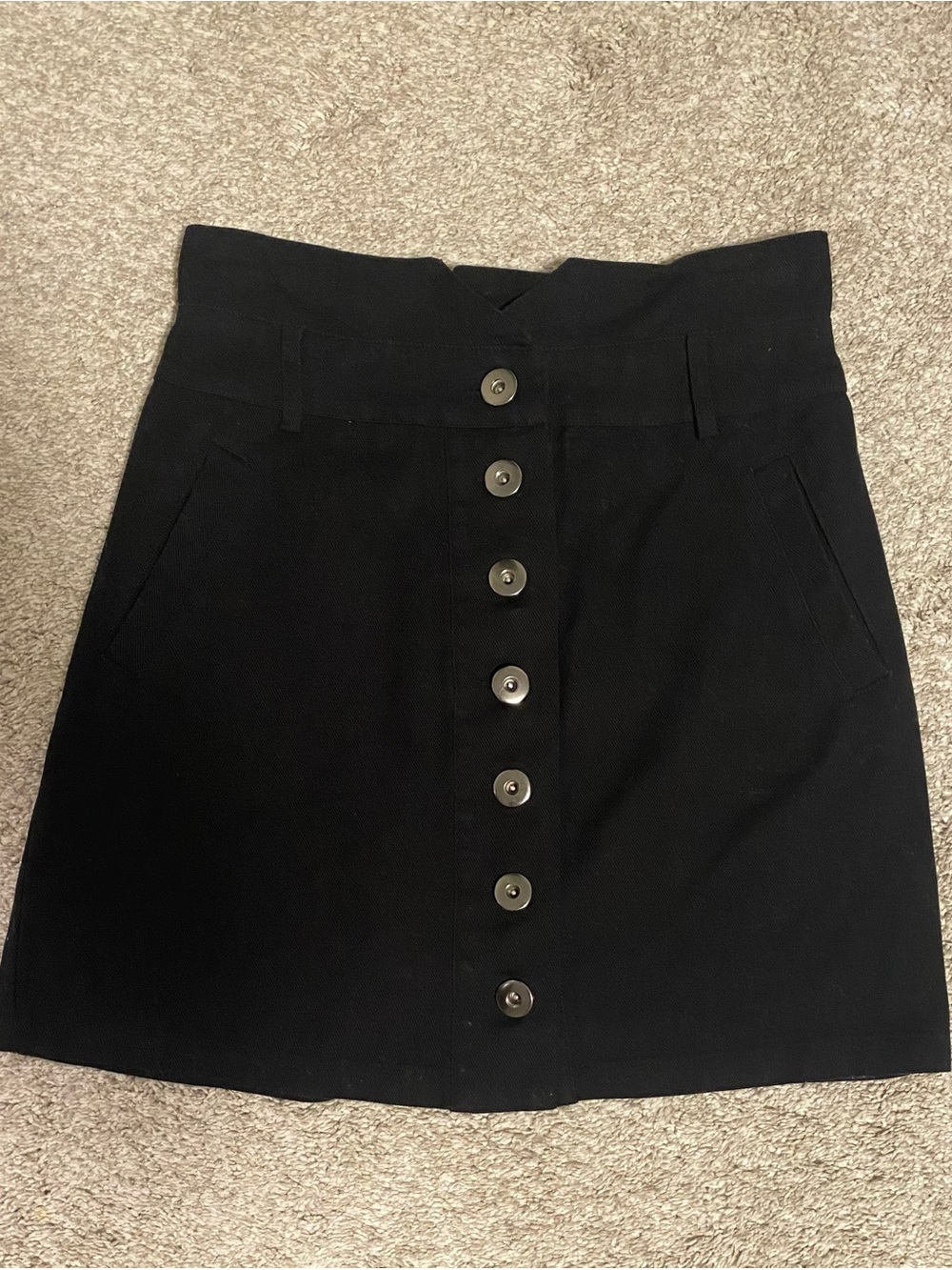 Mi Ami Black Button-Front Women’s Skirt